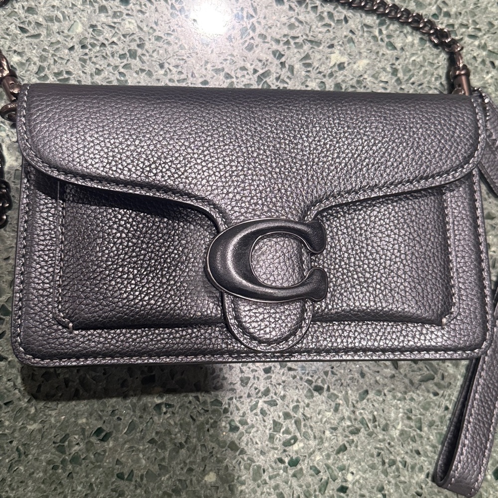 Coach Black Pebbled Leather Wristlet - Picture 6 of 13